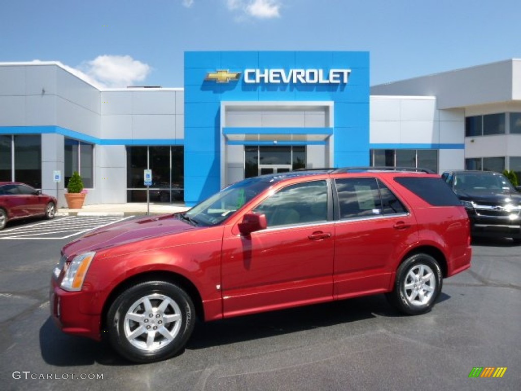 2008 SRX 4 V6 AWD - Crystal Red / Cashmere/Cocoa photo #1