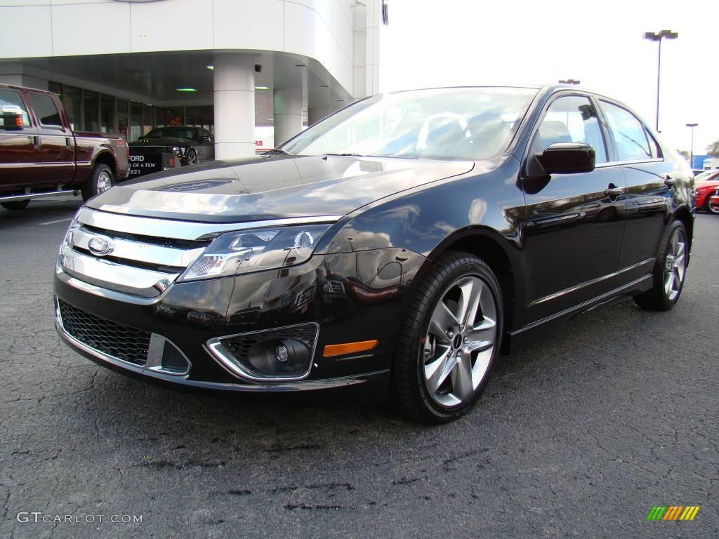 2010 Fusion Sport AWD - Tuxedo Black Metallic / Charcoal Black/Sport Black photo #6