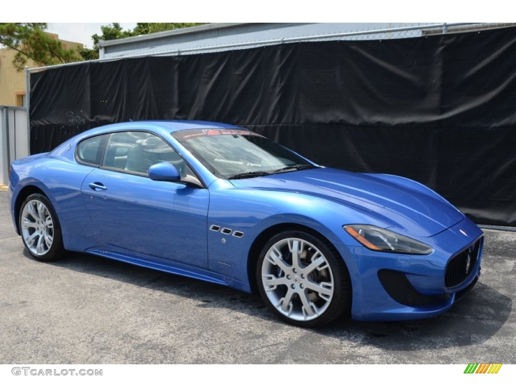 2014 GranTurismo MC Coupe - Blu Mediterraneo (Blue Metallic) / Pearl Beige photo #3