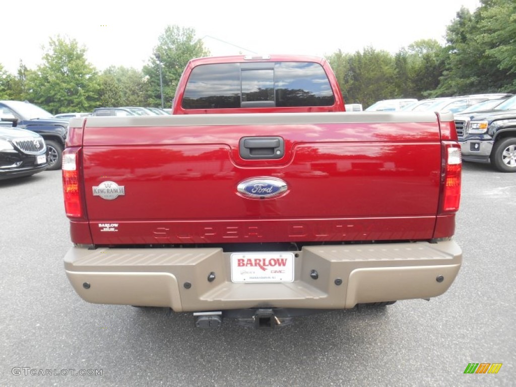 2014 F350 Super Duty King Ranch Crew Cab 4x4 - Vermillion Red / Adobe photo #5