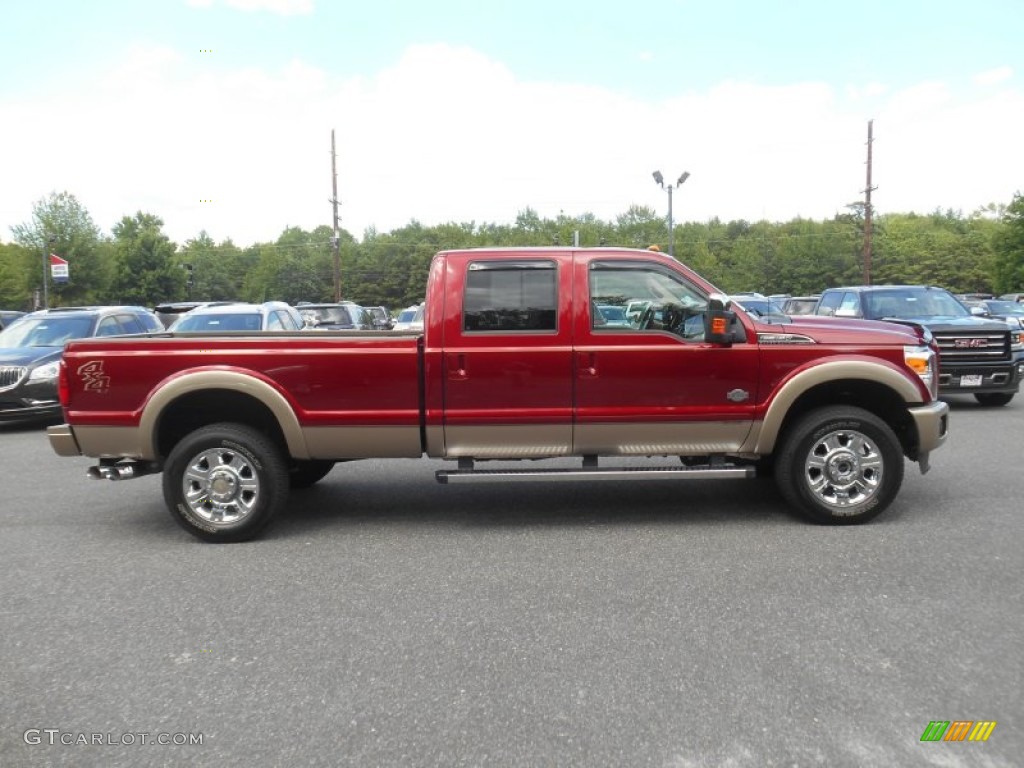 2014 F350 Super Duty King Ranch Crew Cab 4x4 - Vermillion Red / Adobe photo #6