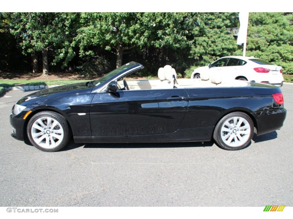 2012 3 Series 328i Convertible - Jet Black / Cream Beige photo #7