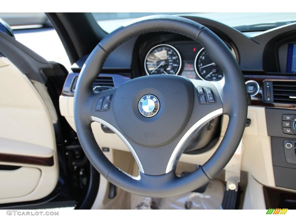 2012 3 Series 328i Convertible - Jet Black / Cream Beige photo #19