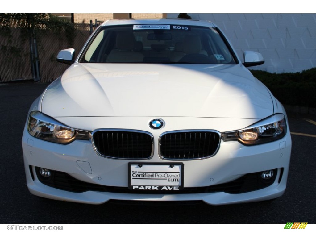 2015 3 Series 328i xDrive Sedan - Alpine White / Venetian Beige photo #7