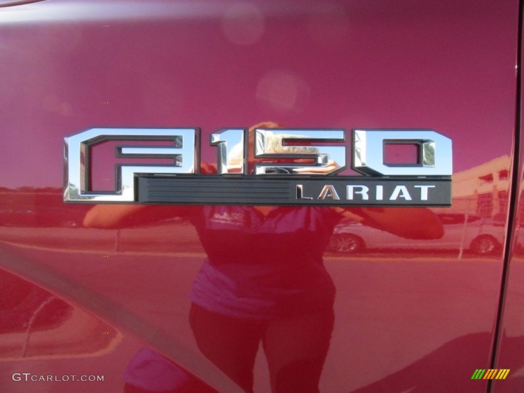 2015 F150 Lariat SuperCrew 4x4 - Ruby Red Metallic / Black photo #14