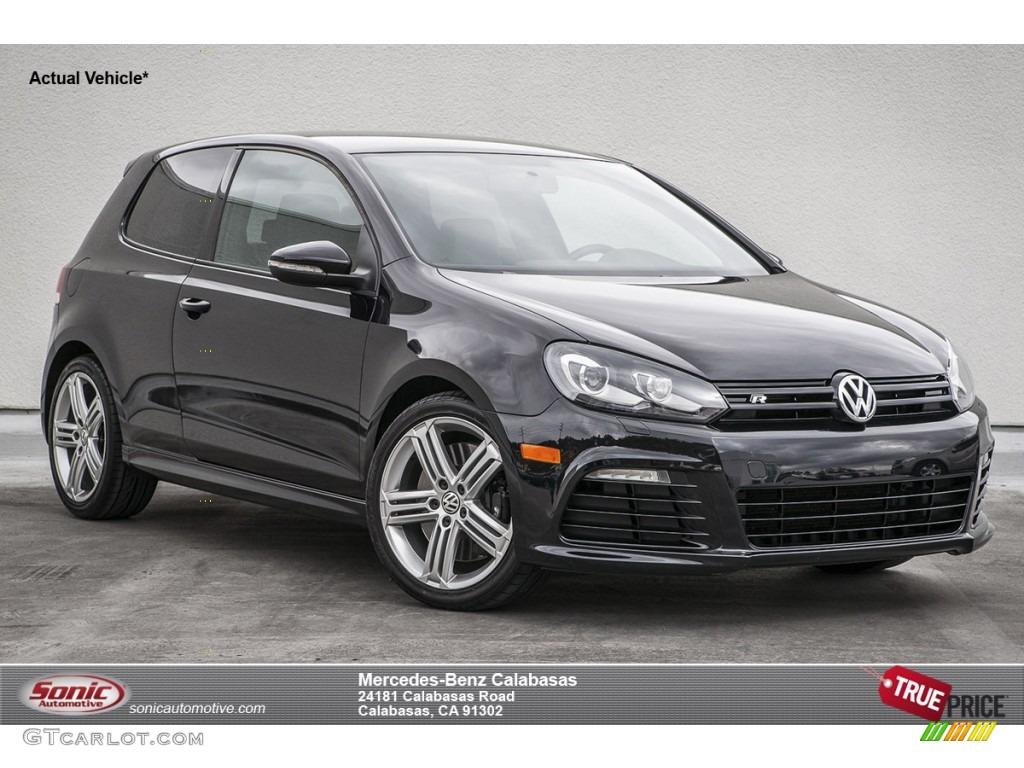 2012 Golf R 2 Door 4Motion - Deep Black Pearl Metallic / R Titan Black Leather photo #1