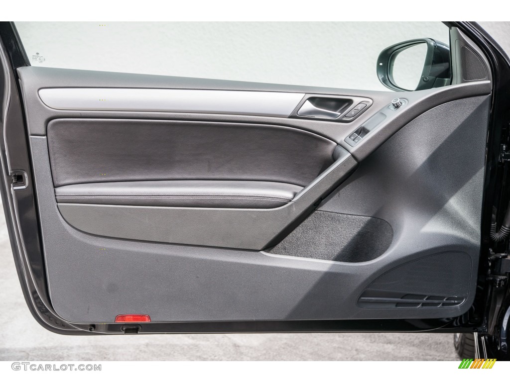 2012 Volkswagen Golf R 2 Door 4Motion R Titan Black Leather Door Panel Photo #105816129