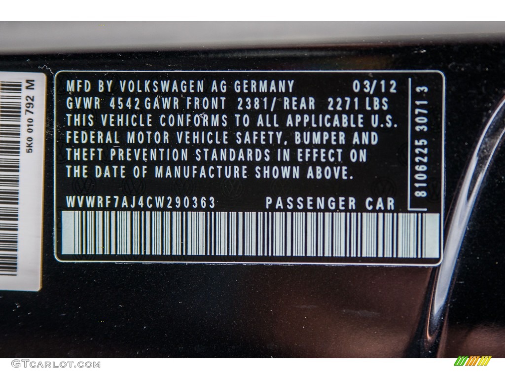 2012 Golf R 2 Door 4Motion - Deep Black Pearl Metallic / R Titan Black Leather photo #22