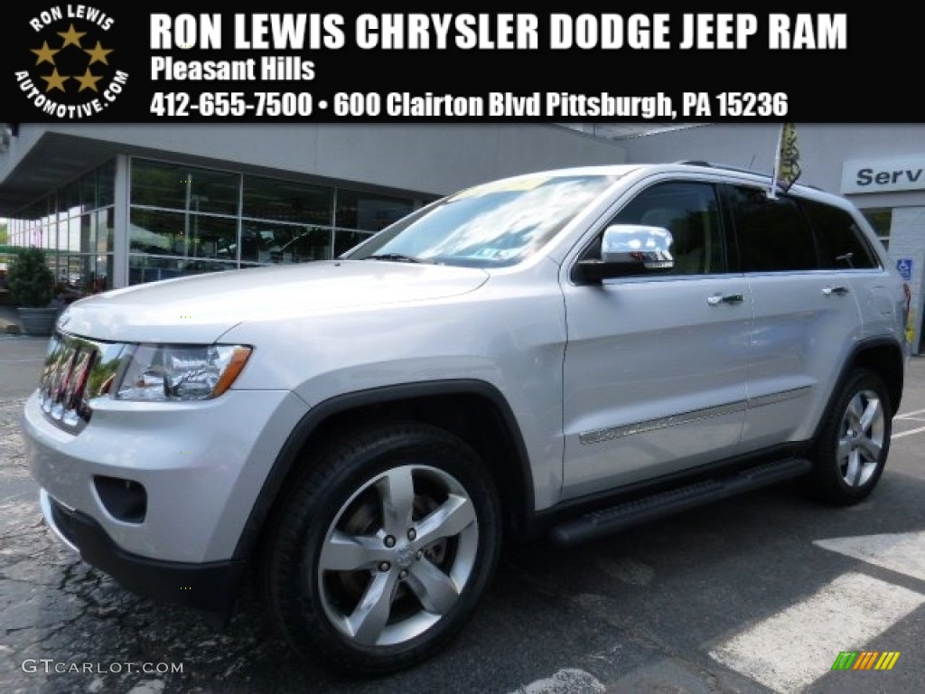 2011 Grand Cherokee Overland 4x4 - Bright Silver Metallic / Dark Frost Beige/Light Frost Beige photo #1