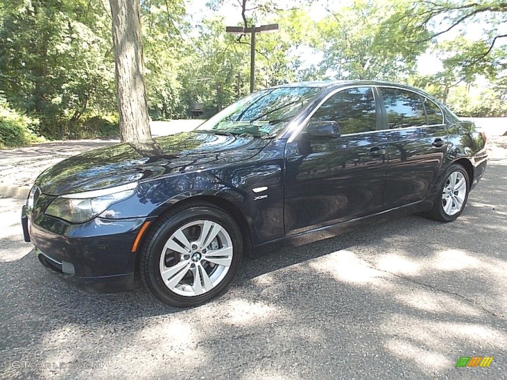 2009 5 Series 528xi Sedan - Monaco Blue Metallic / Natural Brown Dakota Leather photo #1