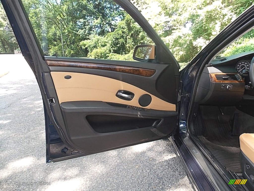 2009 5 Series 528xi Sedan - Monaco Blue Metallic / Natural Brown Dakota Leather photo #10