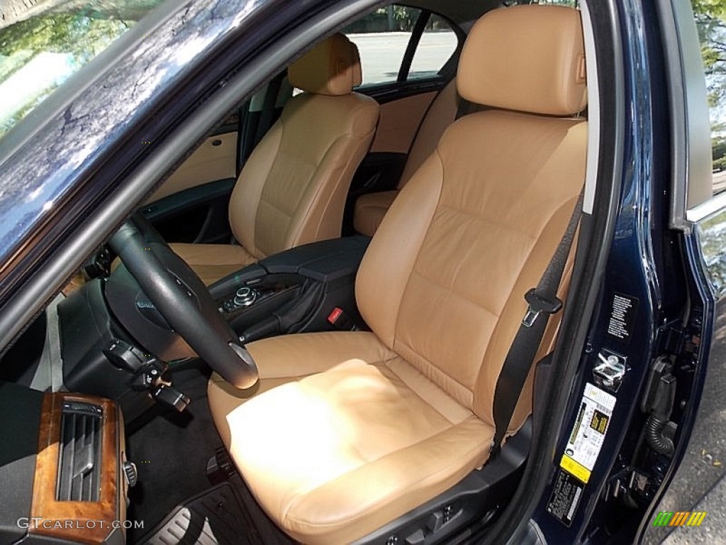 2009 5 Series 528xi Sedan - Monaco Blue Metallic / Natural Brown Dakota Leather photo #11