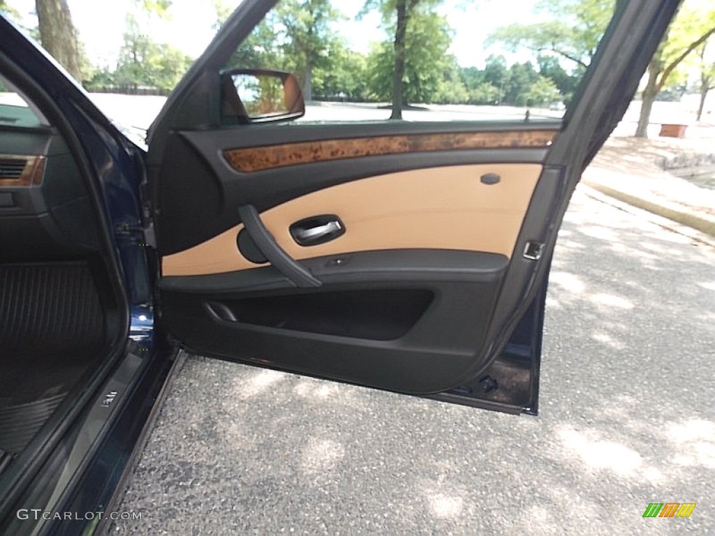 2009 5 Series 528xi Sedan - Monaco Blue Metallic / Natural Brown Dakota Leather photo #17
