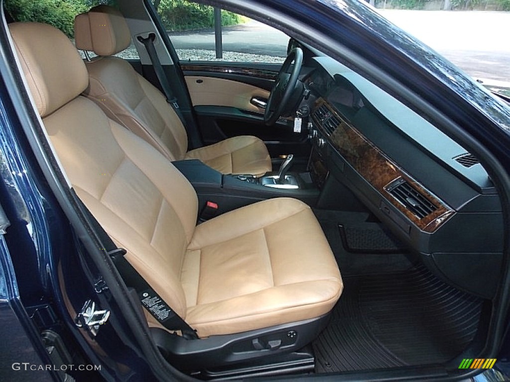 2009 5 Series 528xi Sedan - Monaco Blue Metallic / Natural Brown Dakota Leather photo #19