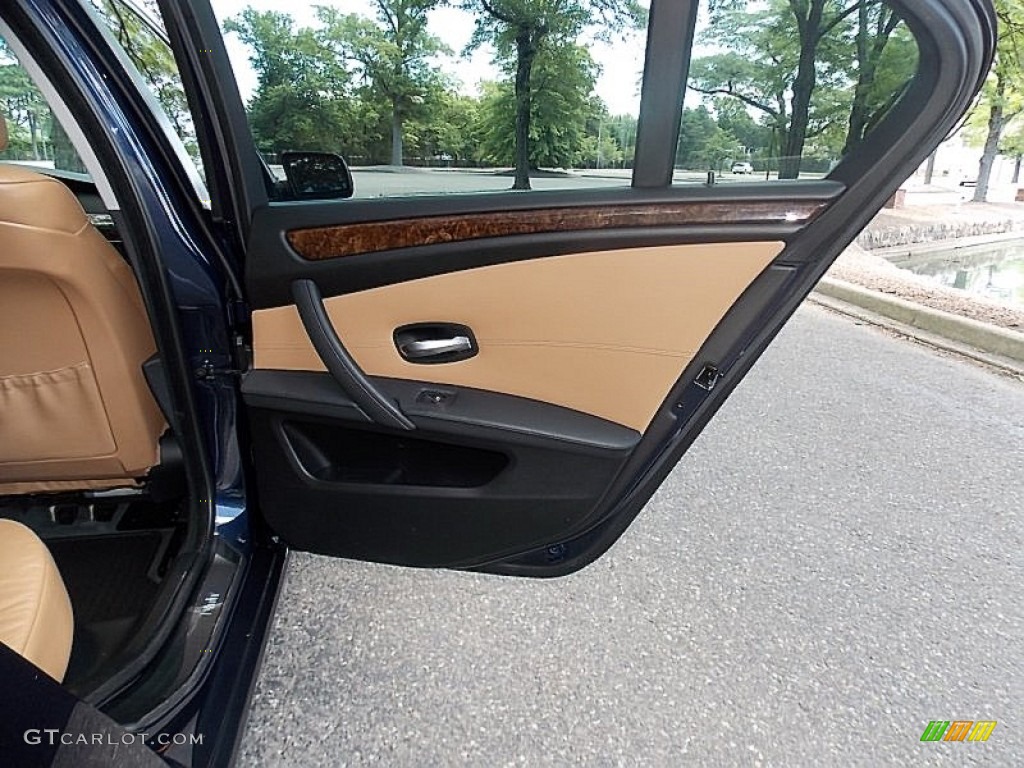 2009 5 Series 528xi Sedan - Monaco Blue Metallic / Natural Brown Dakota Leather photo #20