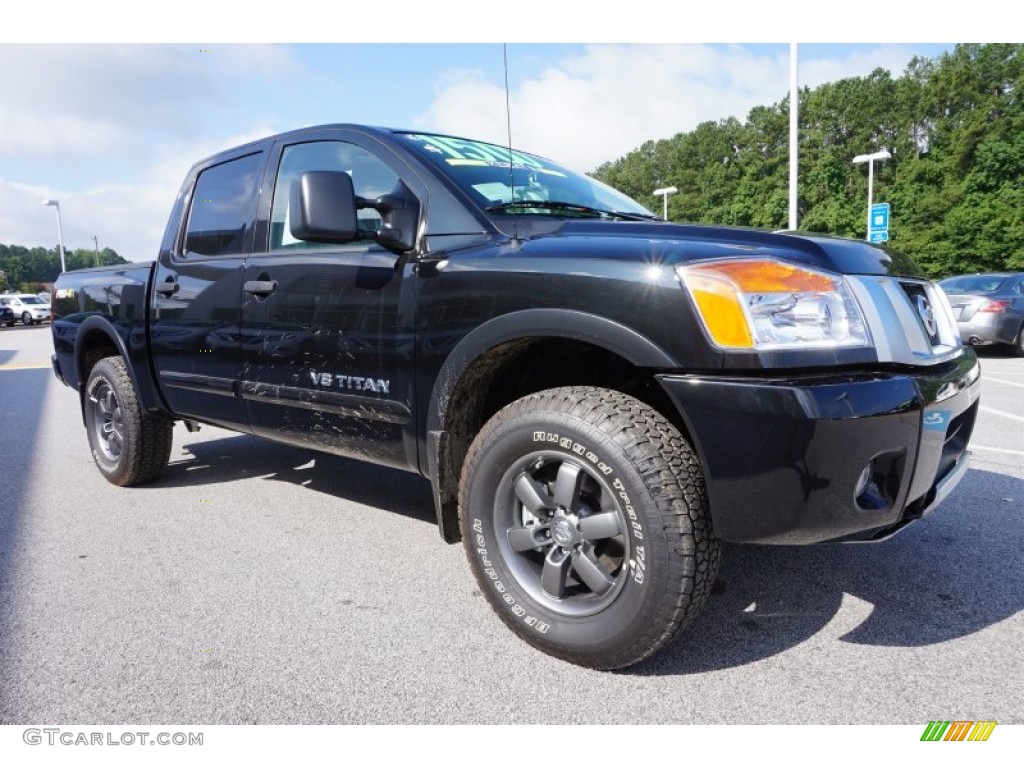 Magnetic Black 2015 Nissan Titan PRO-4X Crew Cab 4x4 Exterior Photo #105828721