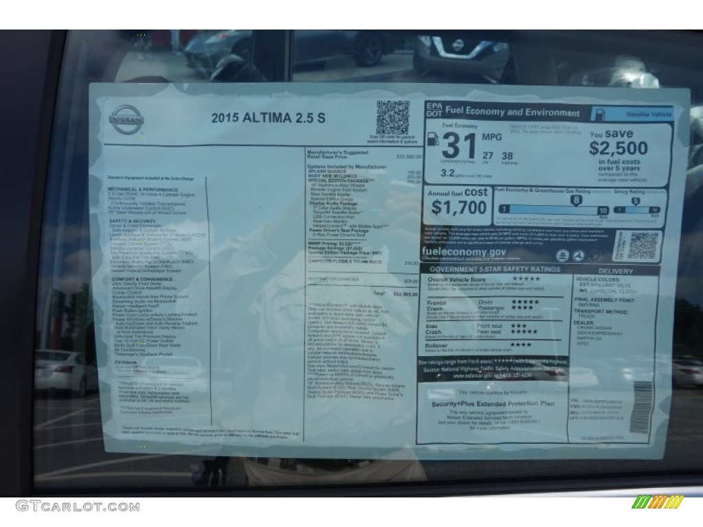 2015 Altima 2.5 S - Brilliant Silver / Charcoal photo #13