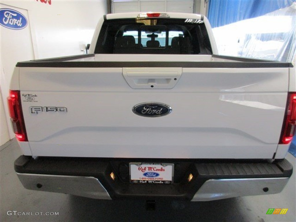 2015 F150 Lariat SuperCrew - Oxford White / Medium Earth Gray photo #6
