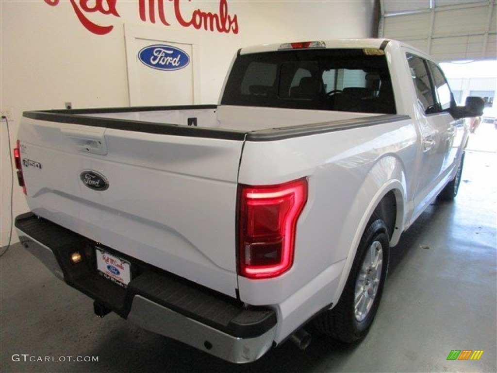 2015 F150 Lariat SuperCrew - Oxford White / Medium Earth Gray photo #7