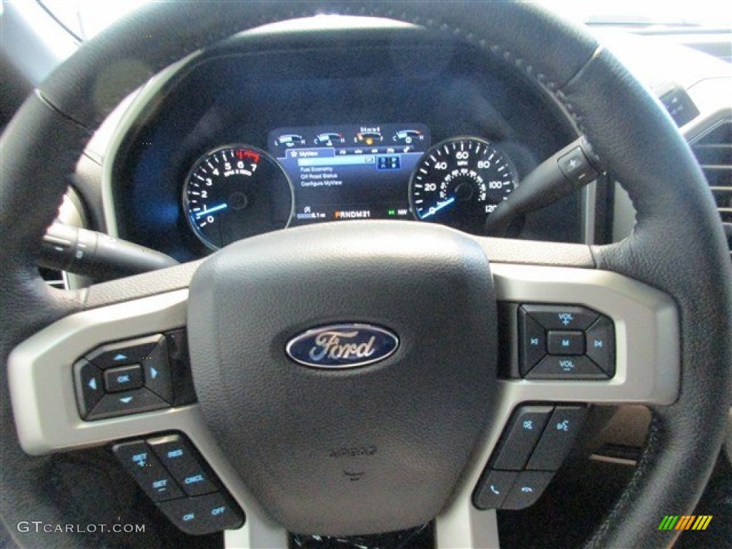 2015 F150 Lariat SuperCrew - Oxford White / Medium Earth Gray photo #19
