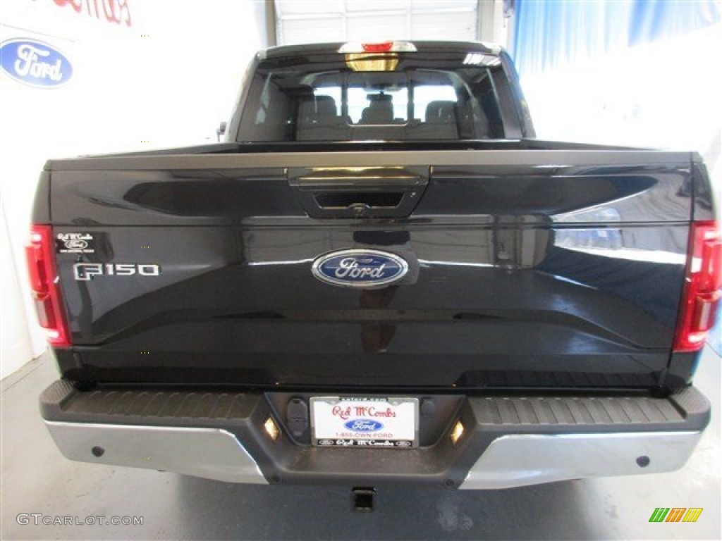 2015 F150 Lariat SuperCrew - Tuxedo Black Metallic / Black photo #6