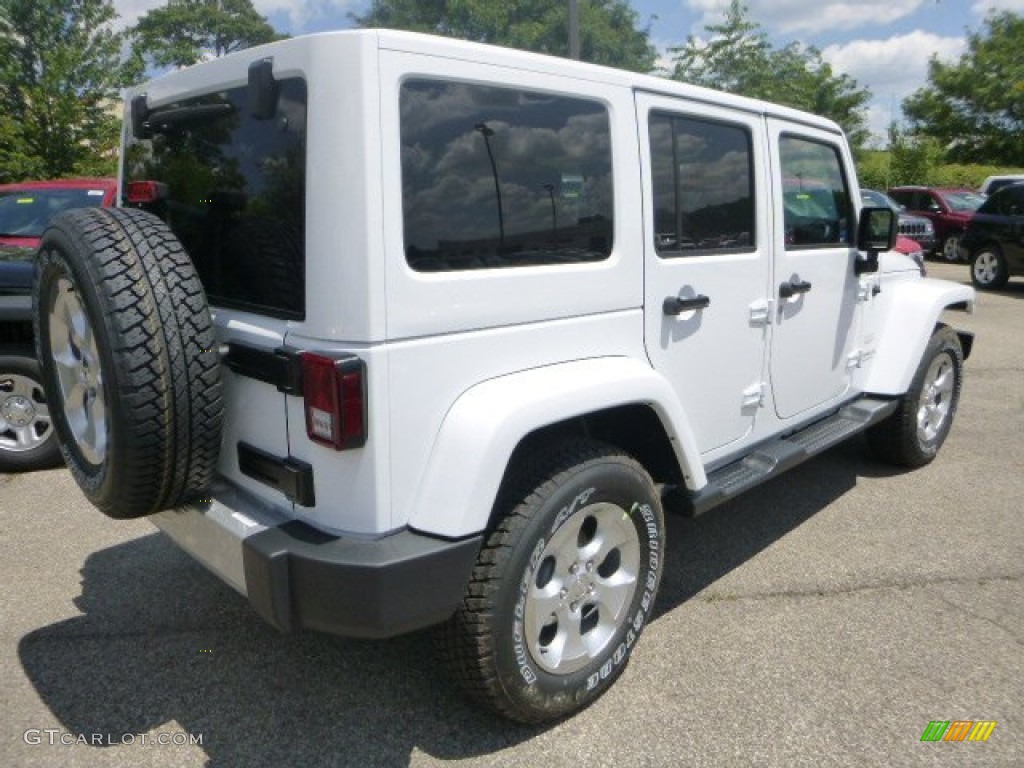 2015 Wrangler Unlimited Sahara 4x4 - Bright White / Black/Dark Saddle photo #6