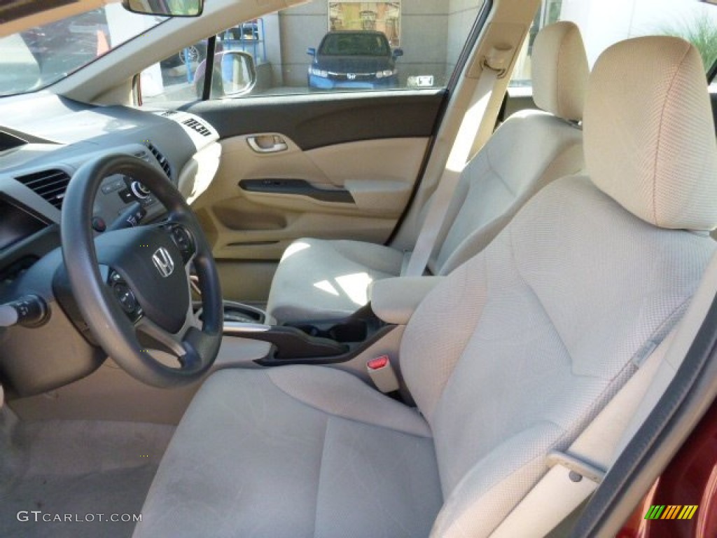 2012 Civic LX Sedan - Rallye Red / Beige photo #4