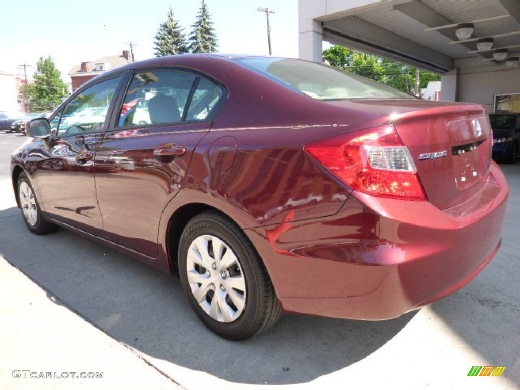 2012 Civic LX Sedan - Rallye Red / Beige photo #10