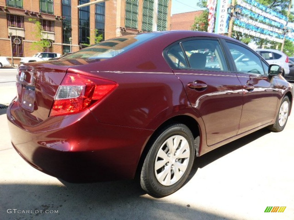 2012 Civic LX Sedan - Rallye Red / Beige photo #12