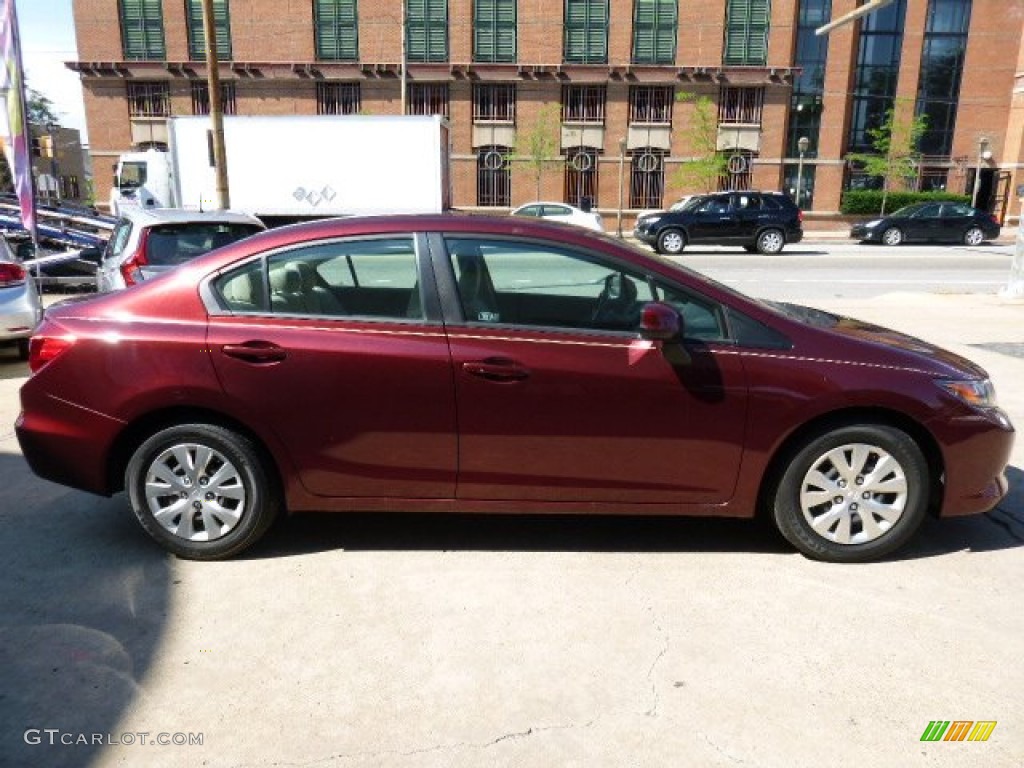 2012 Civic LX Sedan - Rallye Red / Beige photo #13