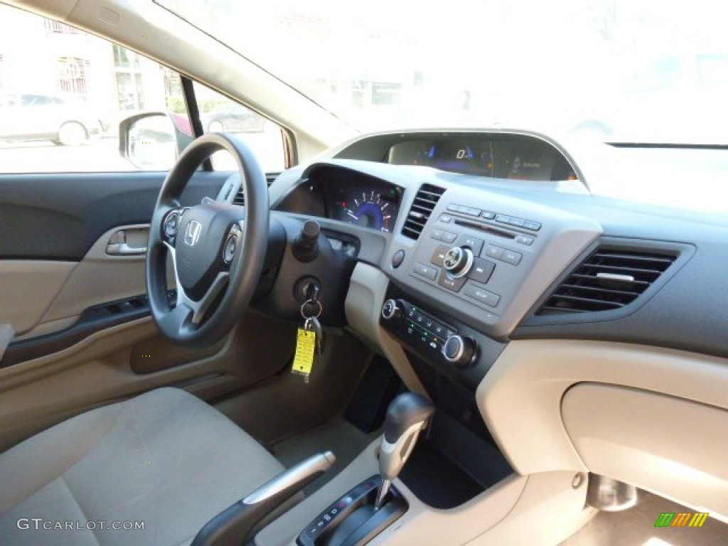 2012 Civic LX Sedan - Rallye Red / Beige photo #16