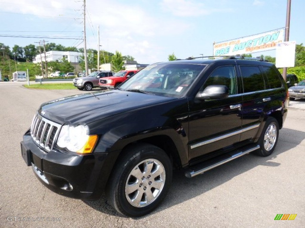 2008 Grand Cherokee Overland 4x4 - Black / Saddle Brown/Dark Slate Gray photo #1