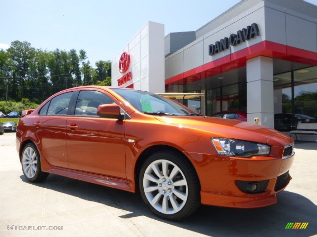 2010 Lancer GTS - Rotor Glow Orange Metallic / Black photo #1