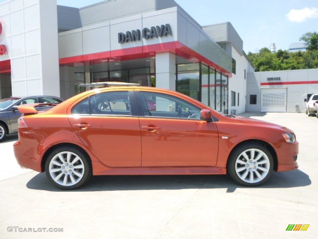 2010 Lancer GTS - Rotor Glow Orange Metallic / Black photo #3