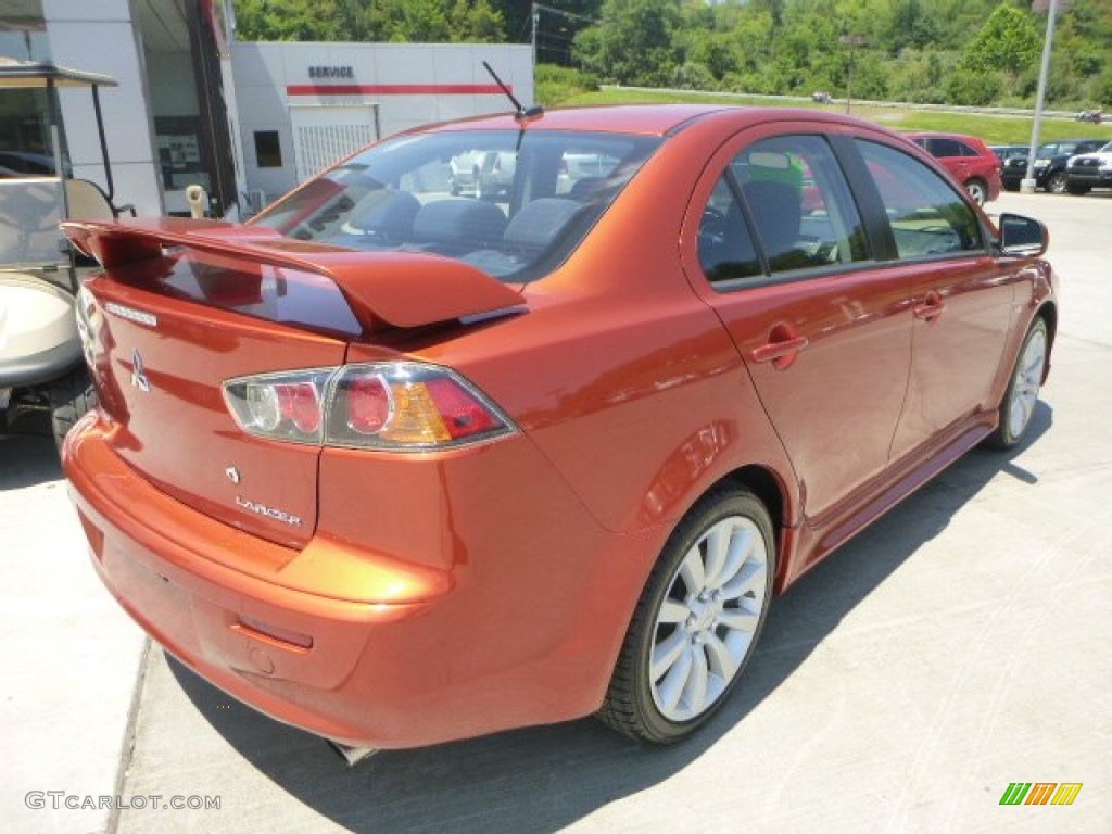 2010 Lancer GTS - Rotor Glow Orange Metallic / Black photo #4