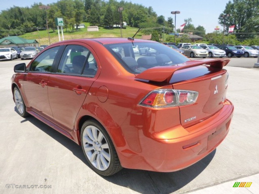 2010 Lancer GTS - Rotor Glow Orange Metallic / Black photo #6
