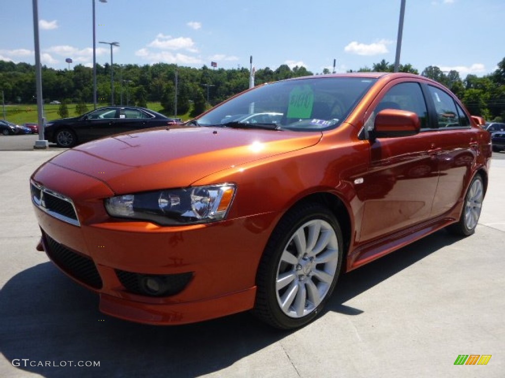 Rotor Glow Orange Metallic 2010 Mitsubishi Lancer GTS Exterior Photo #105851076