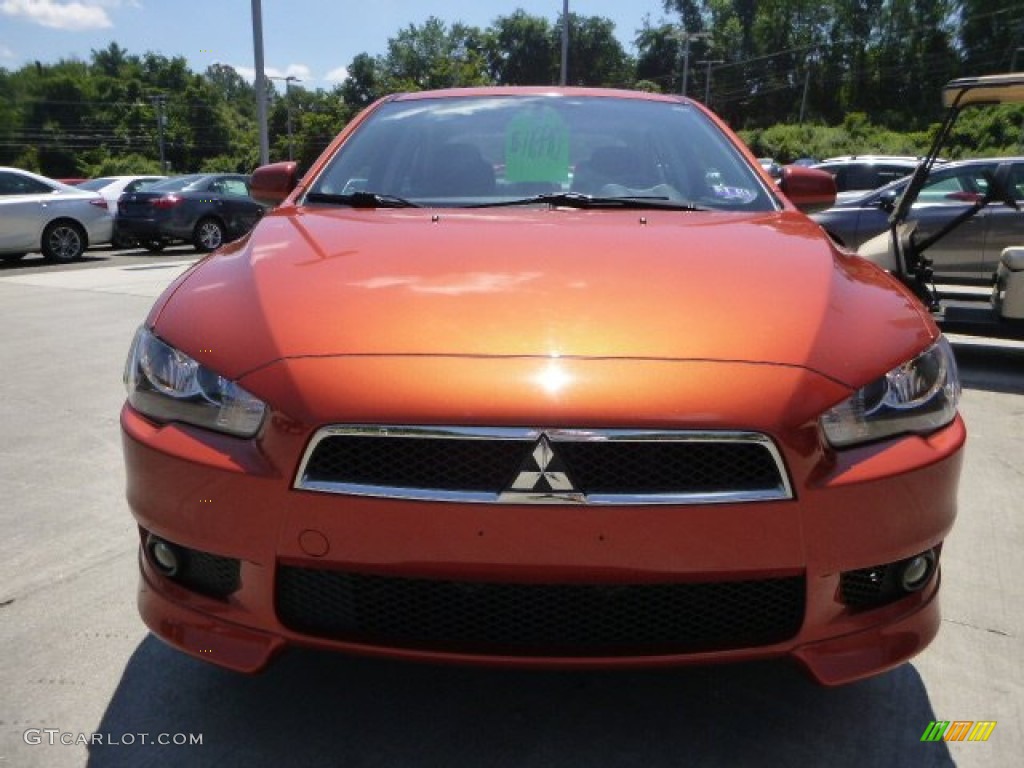 2010 Lancer GTS - Rotor Glow Orange Metallic / Black photo #9