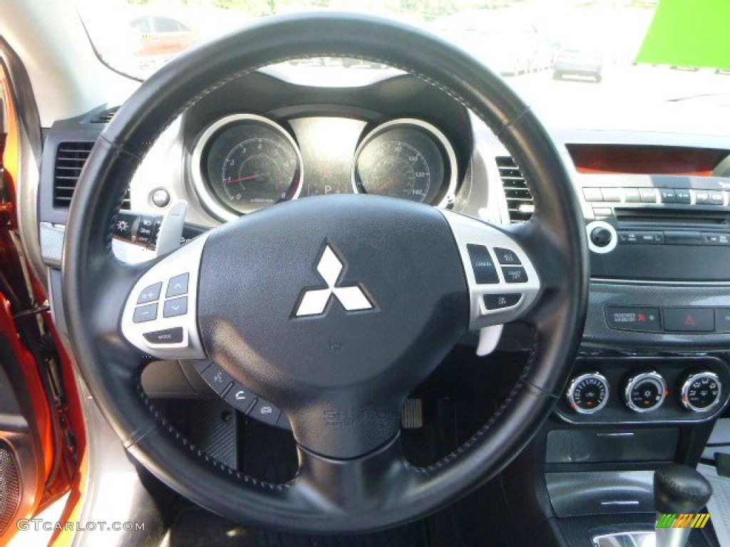 2010 Lancer GTS - Rotor Glow Orange Metallic / Black photo #19