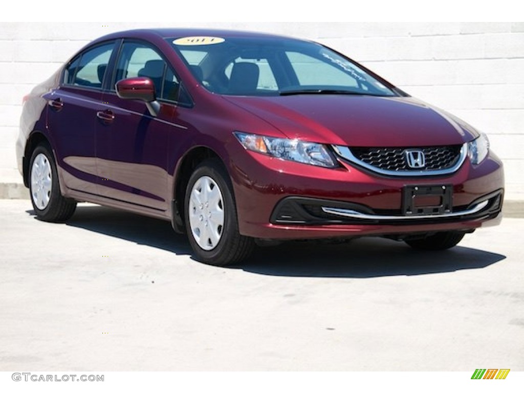 Crimson Pearl 2014 Honda Civic LX Sedan Exterior Photo #105853694