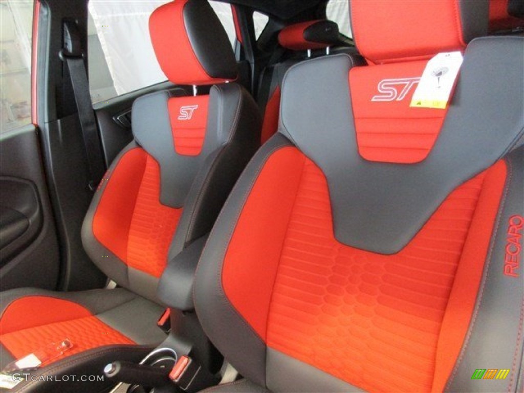 ST Recaro Molten Orange Interior 2015 Ford Fiesta ST Hatchback Photo #105859979