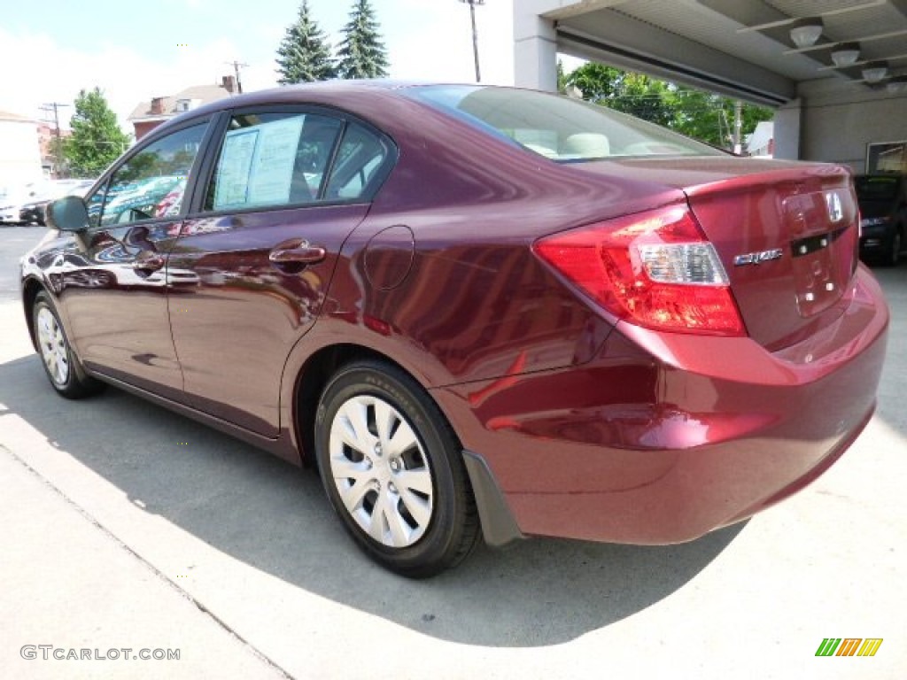2012 Civic LX Sedan - Rallye Red / Beige photo #10