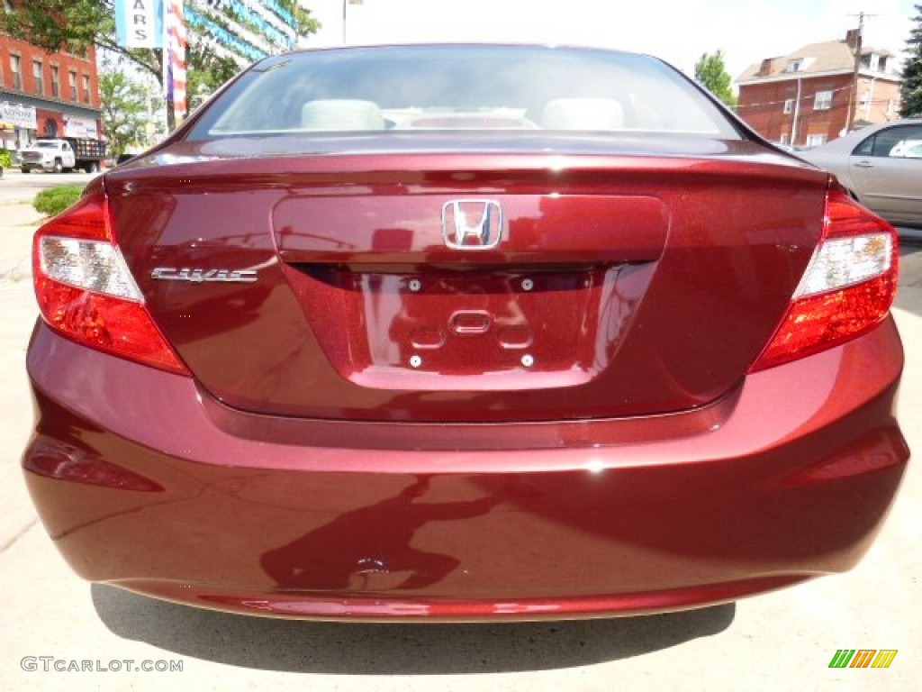 2012 Civic LX Sedan - Rallye Red / Beige photo #11