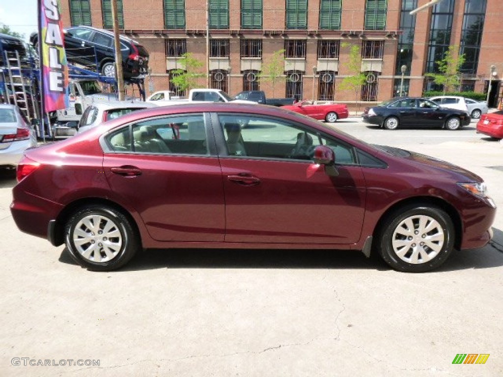 2012 Civic LX Sedan - Rallye Red / Beige photo #13