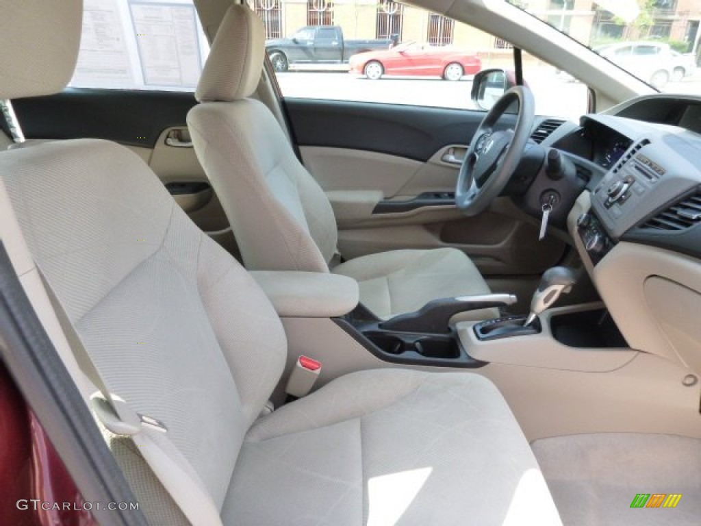 2012 Civic LX Sedan - Rallye Red / Beige photo #17