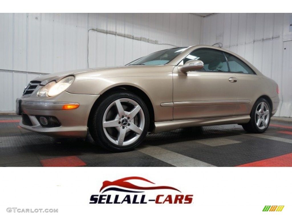 2004 CLK 500 Coupe - Desert Silver Metallic / Ash photo #1