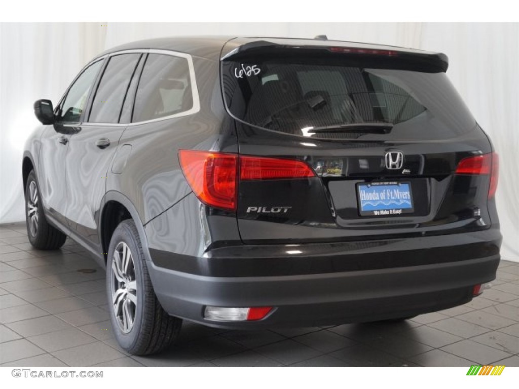 2016 Pilot EX-L - Crystal Black Pearl / Gray photo #6