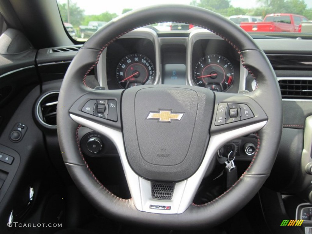 2013 Chevrolet Camaro ZL1 Convertible Black Steering Wheel Photo #105874566