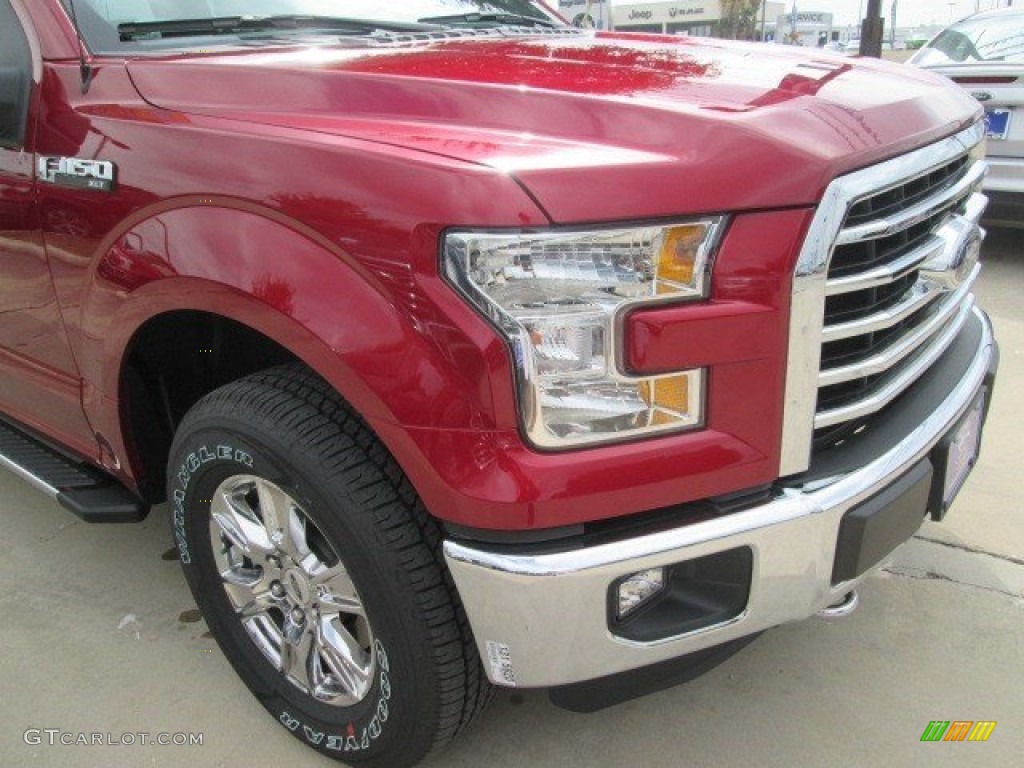 2015 F150 XLT SuperCrew 4x4 - Ruby Red Metallic / Medium Earth Gray photo #2