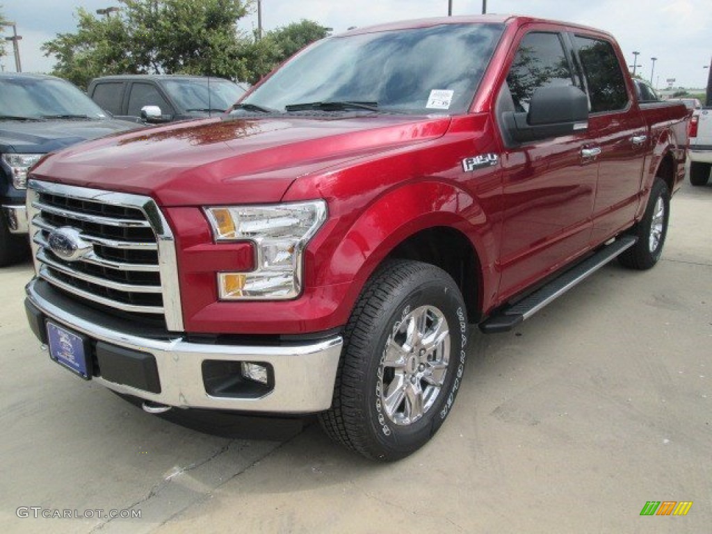 2015 F150 XLT SuperCrew 4x4 - Ruby Red Metallic / Medium Earth Gray photo #8